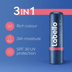 Labello Läppbalsam Caring Beauty Coral-Nude 4,8 g
