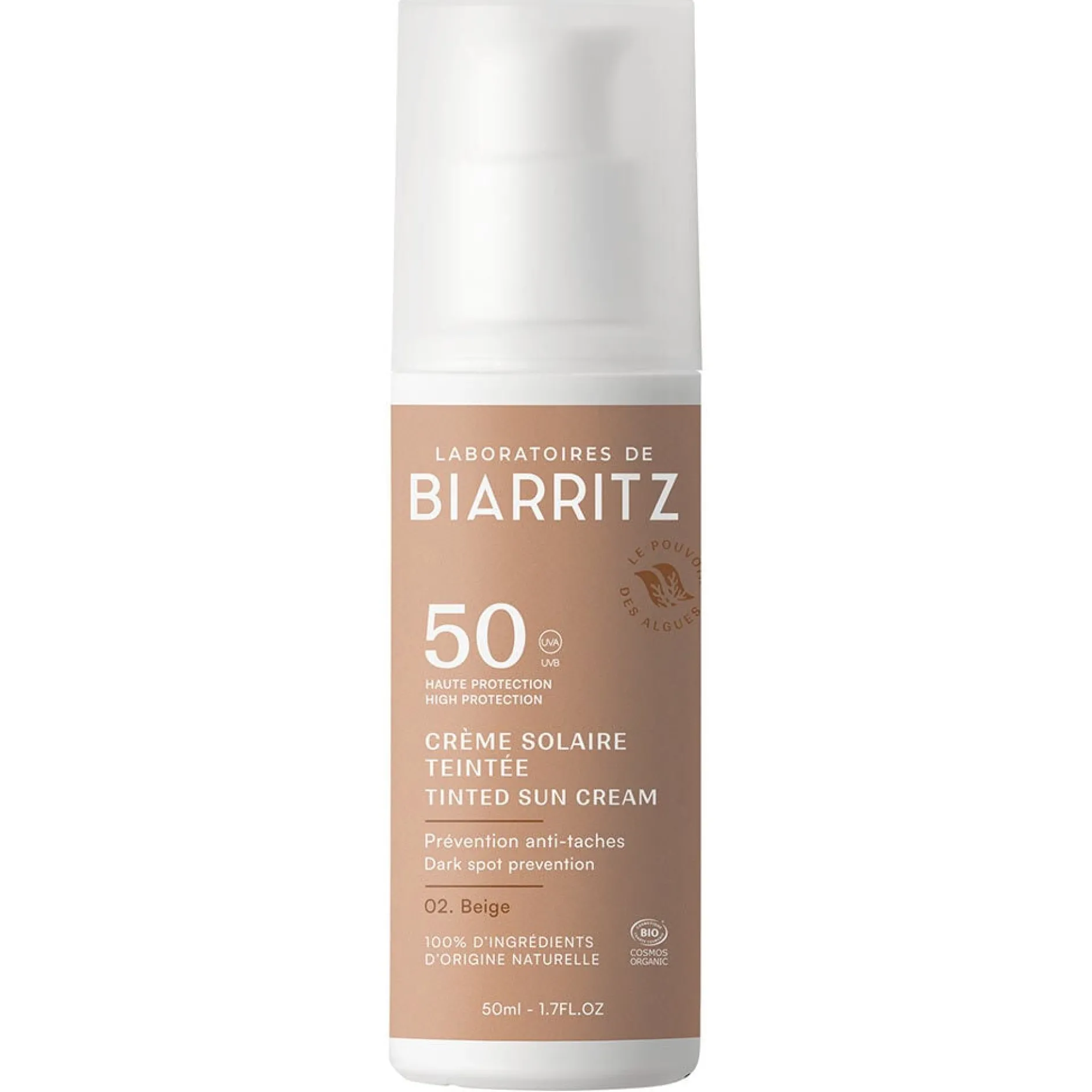 Laboratoires de Biarritz Suncare Tinted Face Sunscreen SPF50 Beige 50 ml