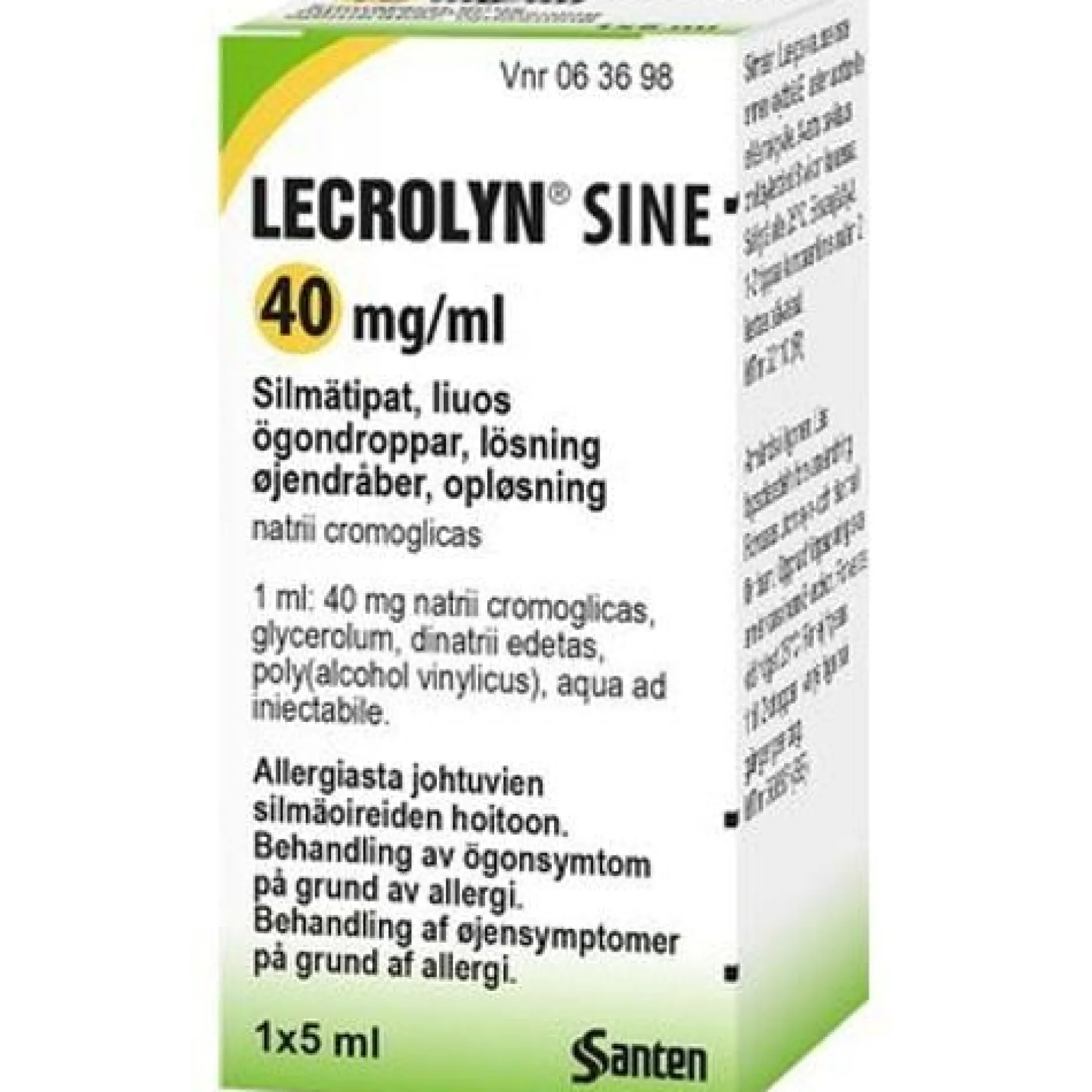 Lecrolyn Sine 40 mg/ml Ögondroppar 5 ml
