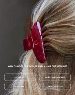 LENOITES Eco-Friendly Claw Clip Medium Red Desire