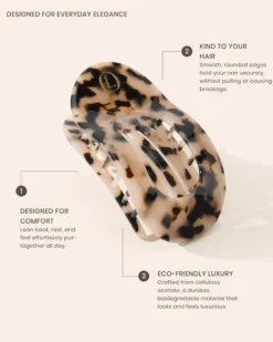 Lenoites Eco-Friendly Flat Hair Clip Nude Leopard
