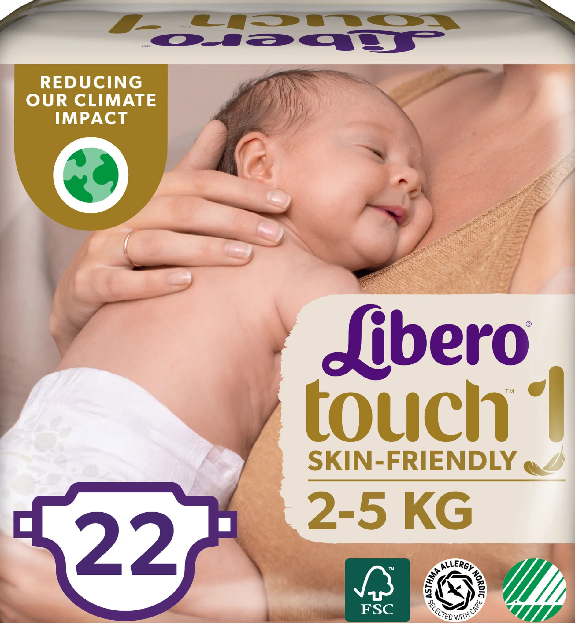 Libero Touch 1 Blöja 2-5 kg 22 st