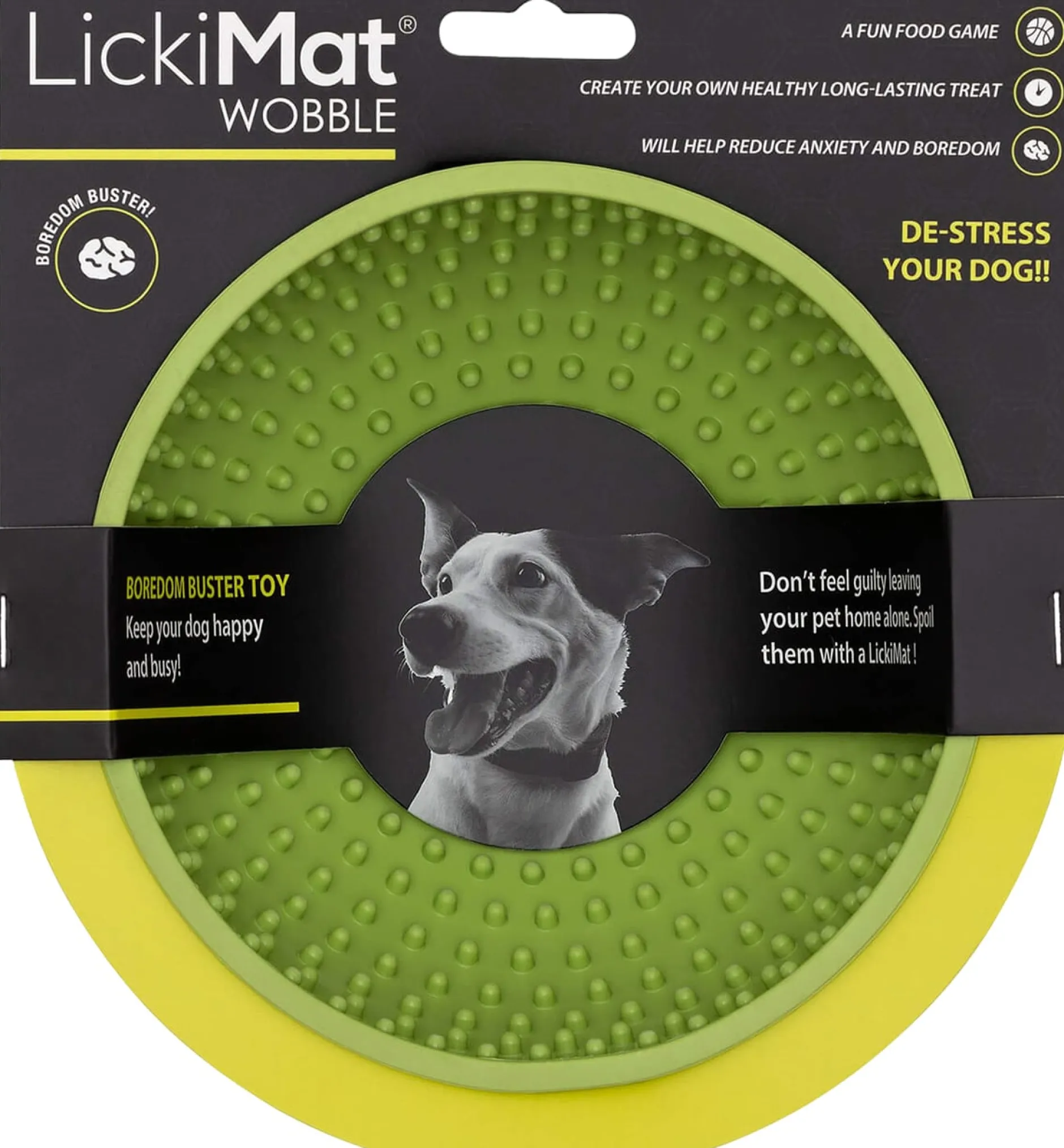 LickiMat Hundskål Wobble Grön 17x17x8 cm