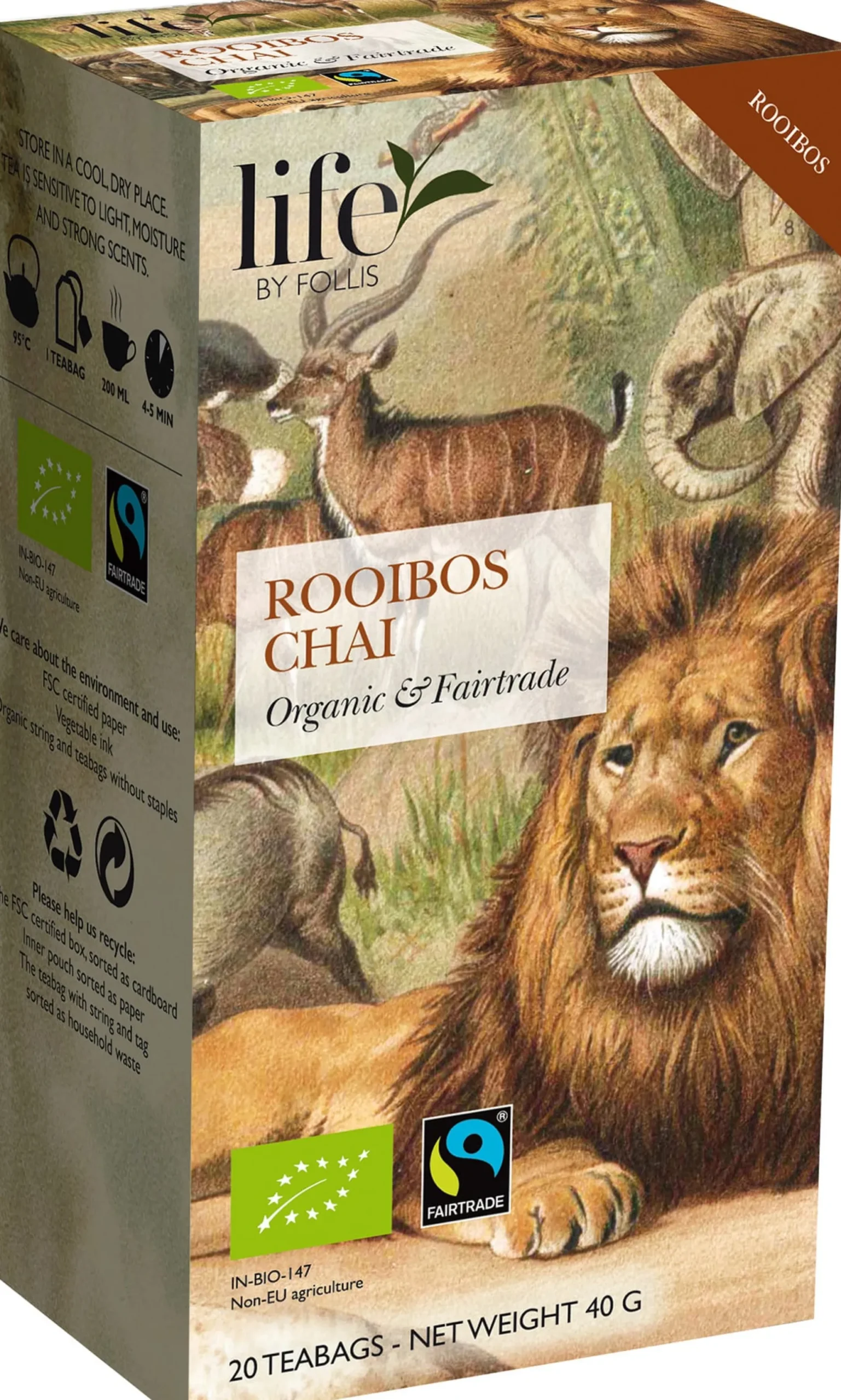life BY FOLLIS Organic Tea Rooibos Chai 20 tepåsar