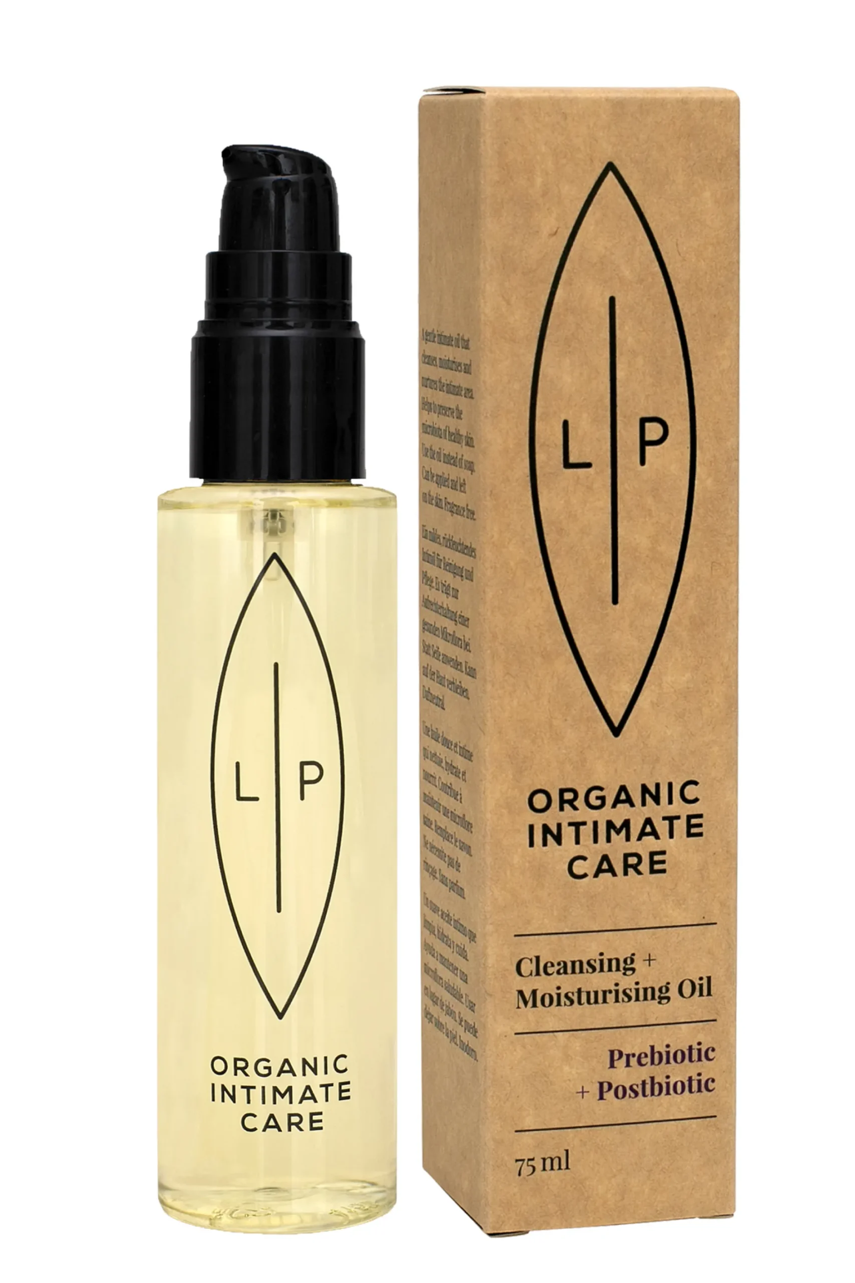 Lip Intimate Care Cleansing + Moisturising Oil Prebiotic + Postbiotic 75 ml