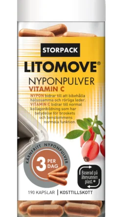 Litomove Nyponpulver Vitamin C 190 kapslar