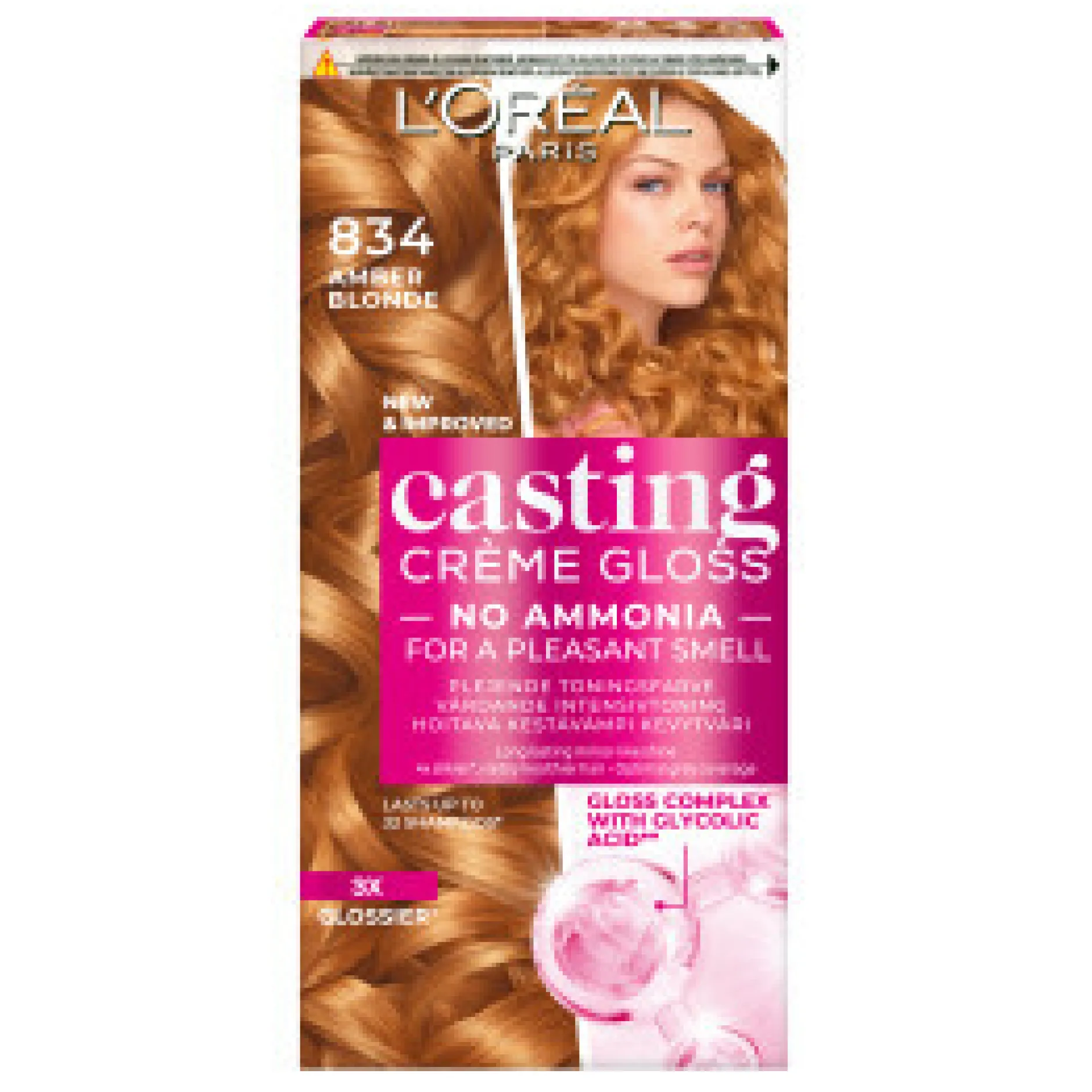 L'Oréal Paris Casting Crème Gloss Semi-Permanent Color 834 Amber Blonde