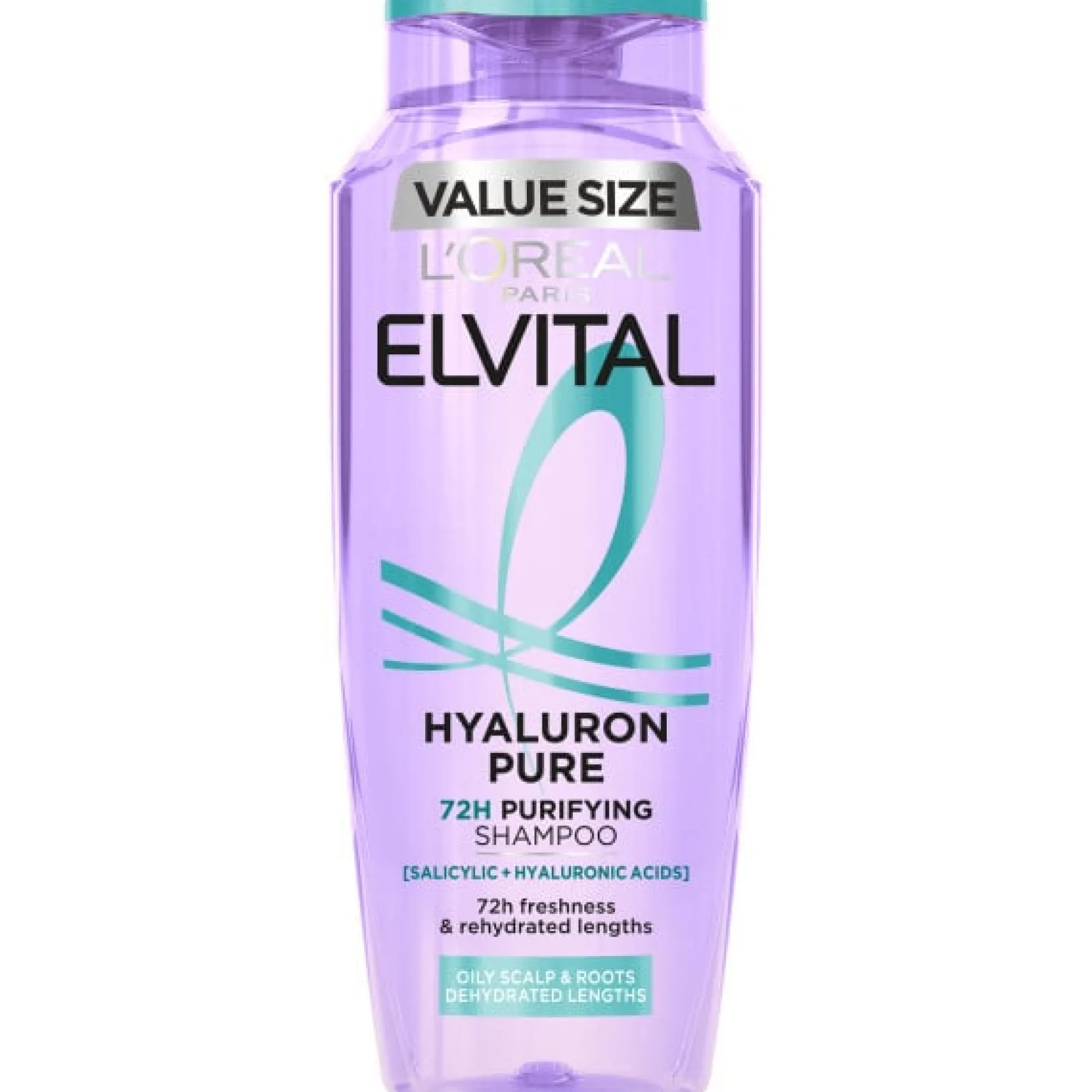 L'Oréal Paris Elvital Hyaluron Pure Schampo För Fuktfattigt Hår 500 ml