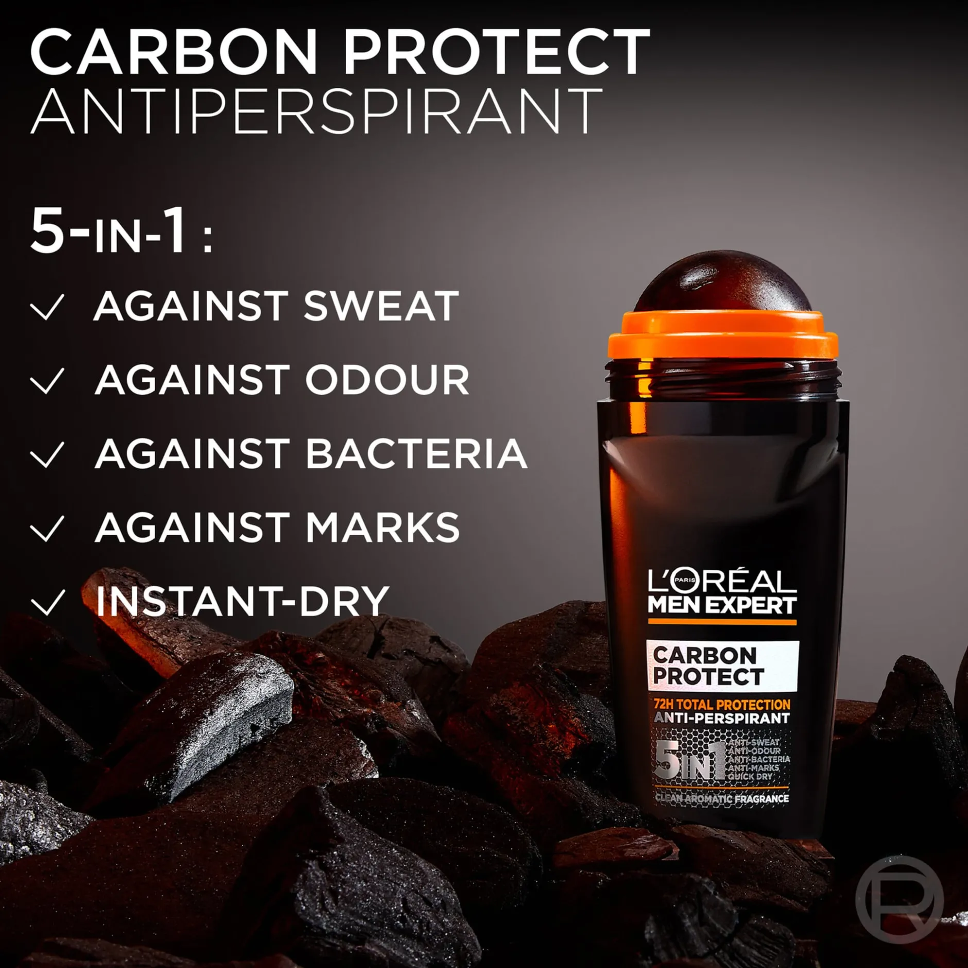 L'Oréal Paris Men Expert Carbon Protect Total Protection 72H Anti-Perspirant Deodorant Roll On 50 ml