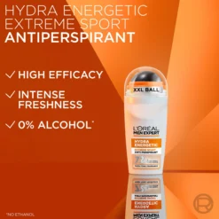 L'Oréal Paris Men Expert Hydra Energetic Extreme Sport 72H Anti-Perspirant Deodorant Roll On 50 ml