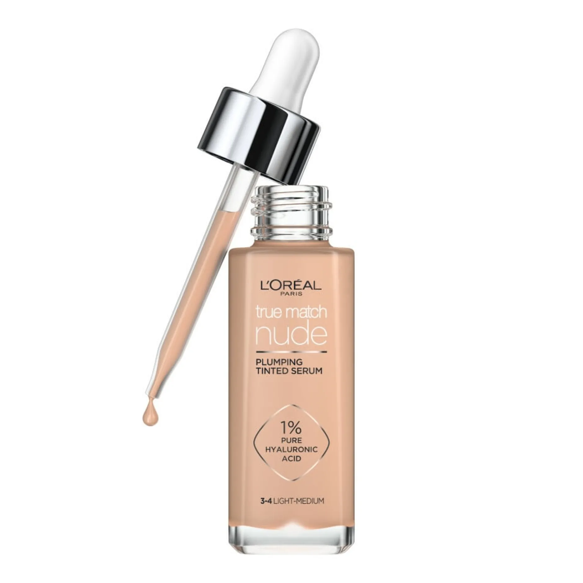 L'Oréal Paris True Match Nude Plumping Tinted Serum 3-4 Light - Medium 30 ml