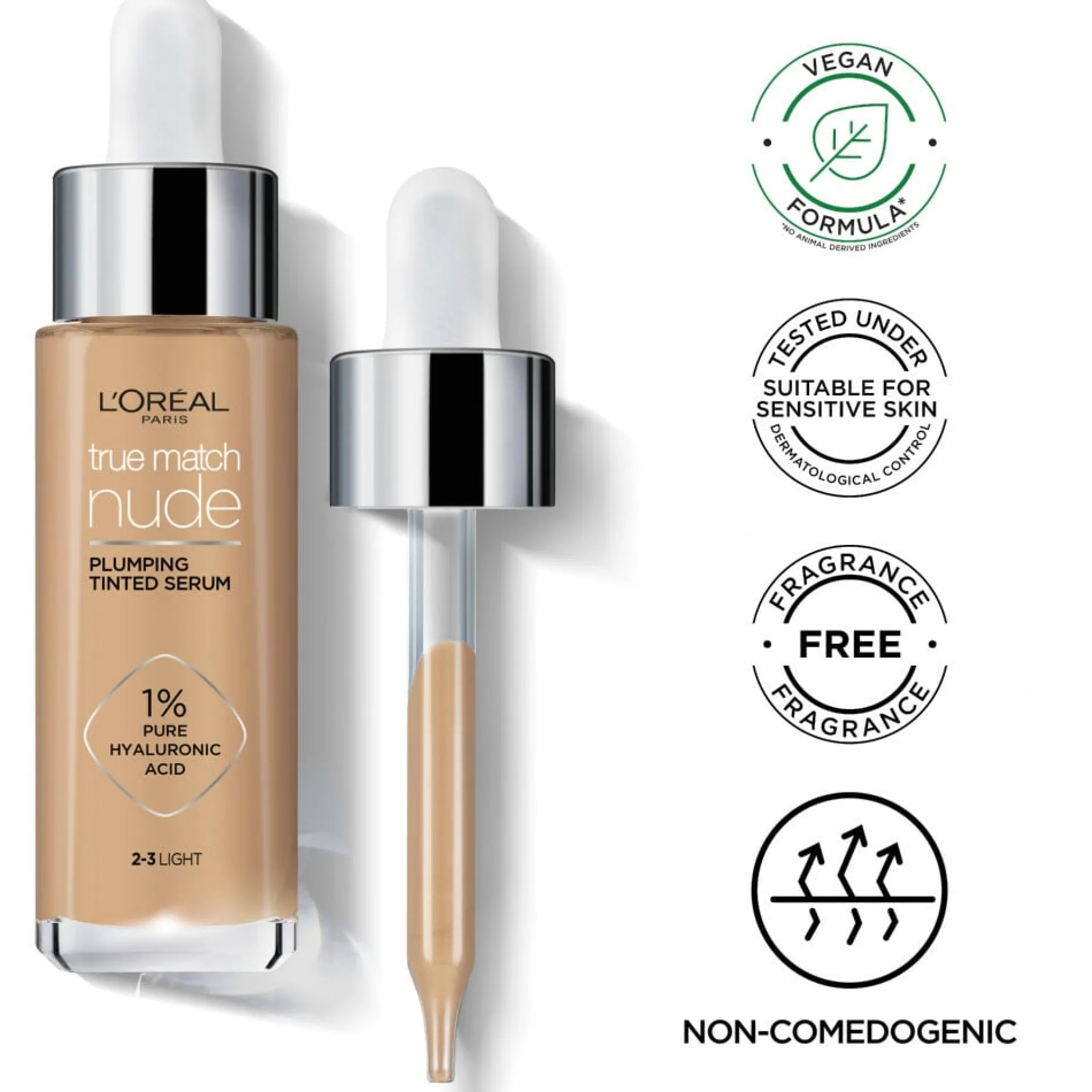 L'Oréal Paris True Match Nude Plumping Tinted Serum 3-4 Light - Medium 30 ml