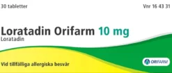 Loratadin Orifarm 10 mg Loratadin 30 tabletter