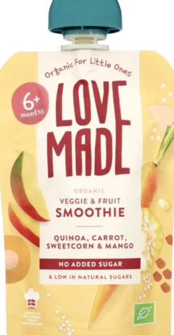 LoveMade Smoothie Quinoa, Morot, Majs & Mango 100 g