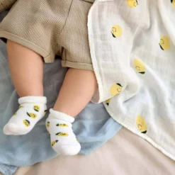 Lässig Mjuk Babyfilt L Happy Fruits Lemon 3-pack