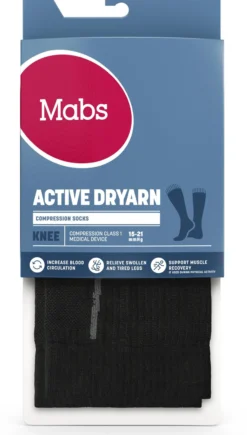 Mabs Comp Active Dryarn Knee Stödstrumpor Black L