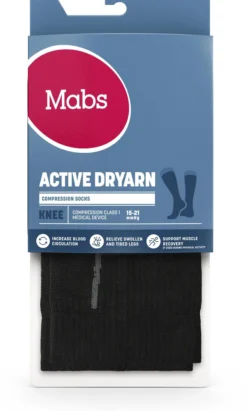 Mabs Comp Active Dryarn Knee Stödstrumpor Black XXL