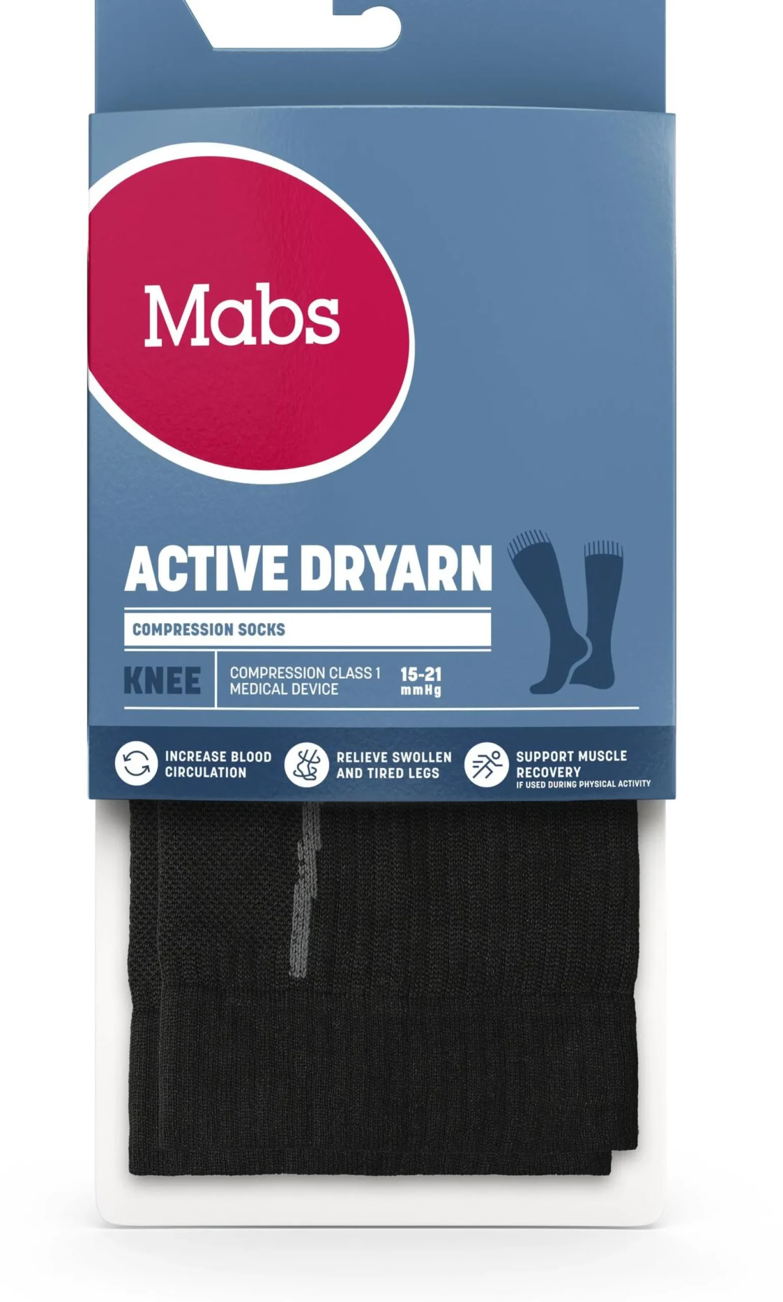 Mabs Comp Active Dryarn Knee Stödstrumpor Black XXL
