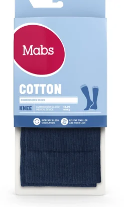 Mabs Cotton Knee Stödstrumpor Navy XL