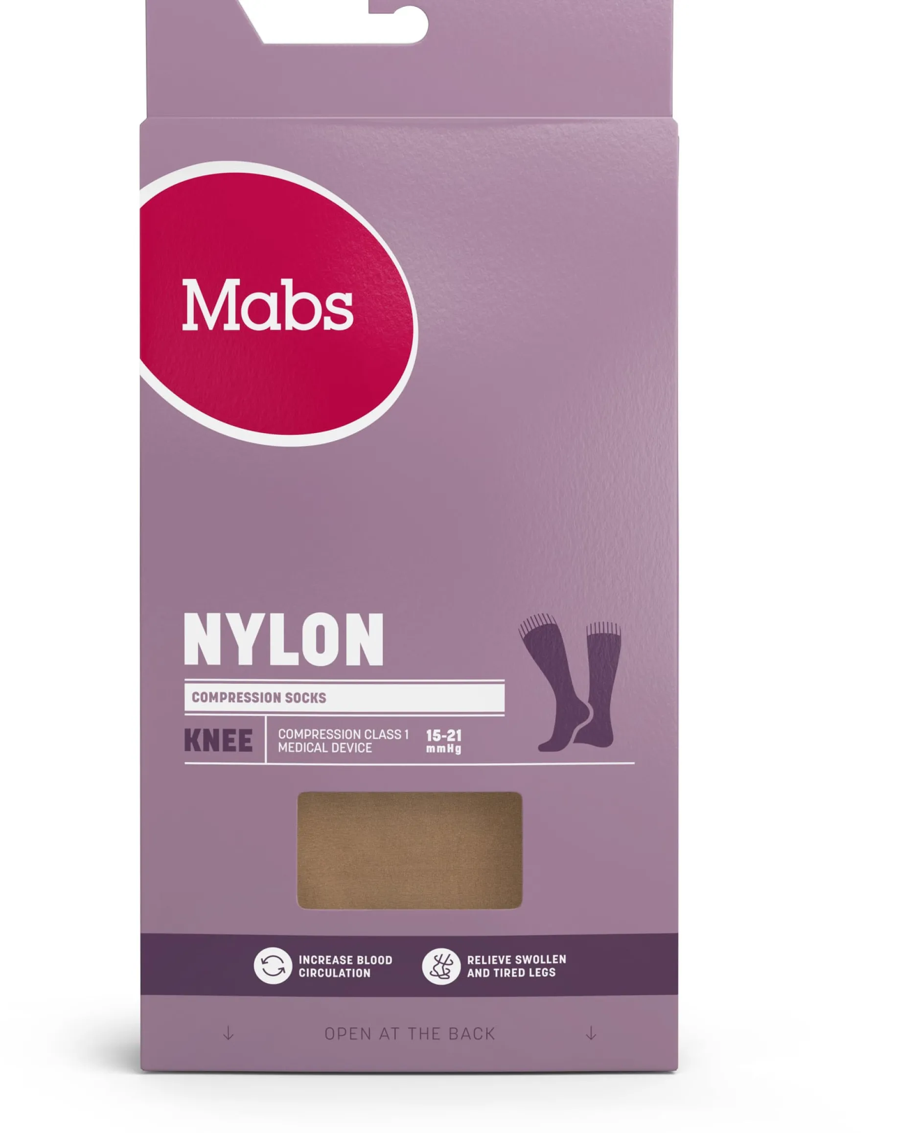 Mabs Nylon Knee Stödstrumpor Tan M