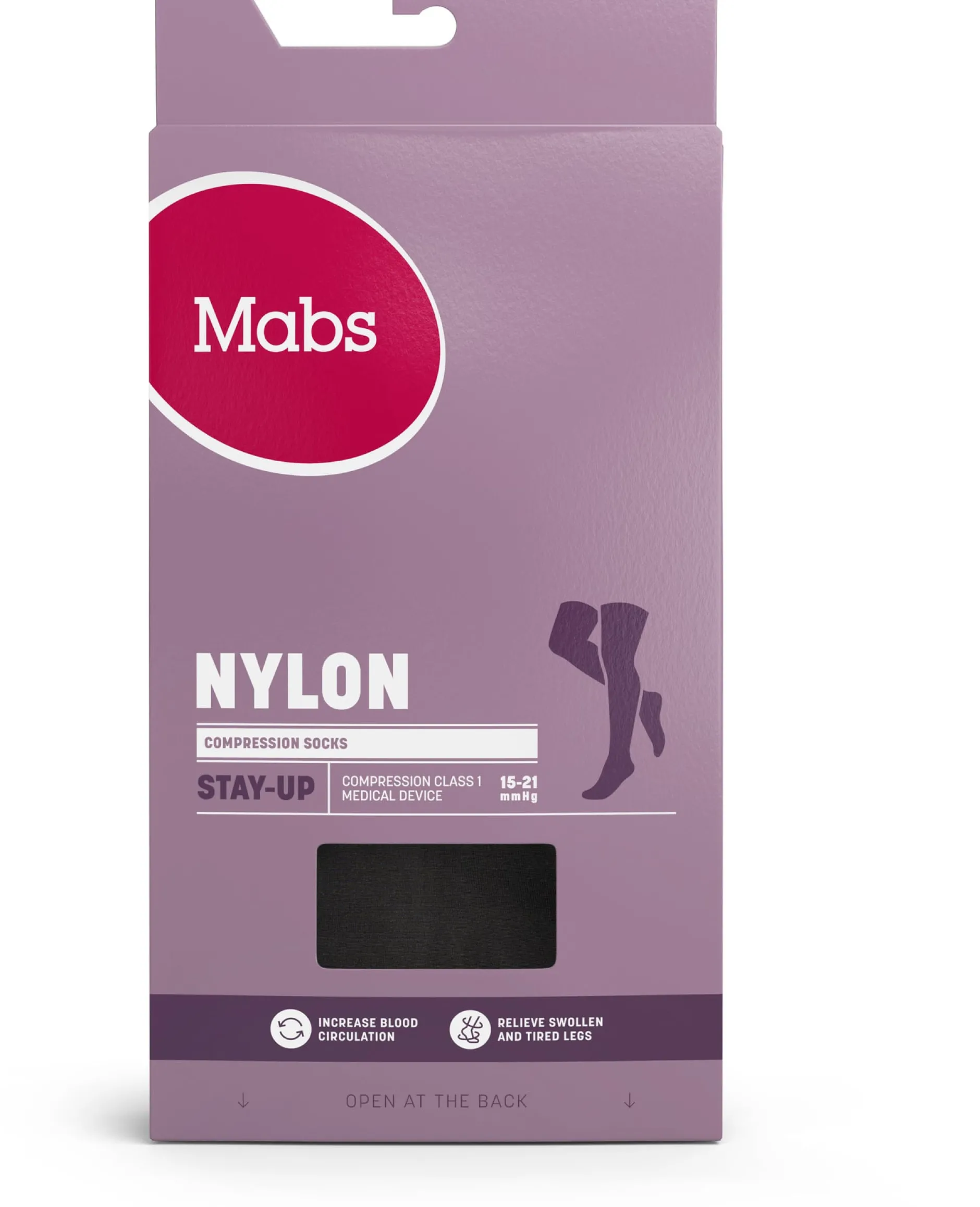 Mabs Nylon Stay Up Stödstrumpor Black XL