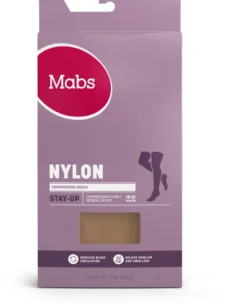 Mabs Nylon Stay Up Stödstrumpor Tan XL