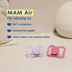 MAM Air Night Silk 6-16m Box V Pink 2 st