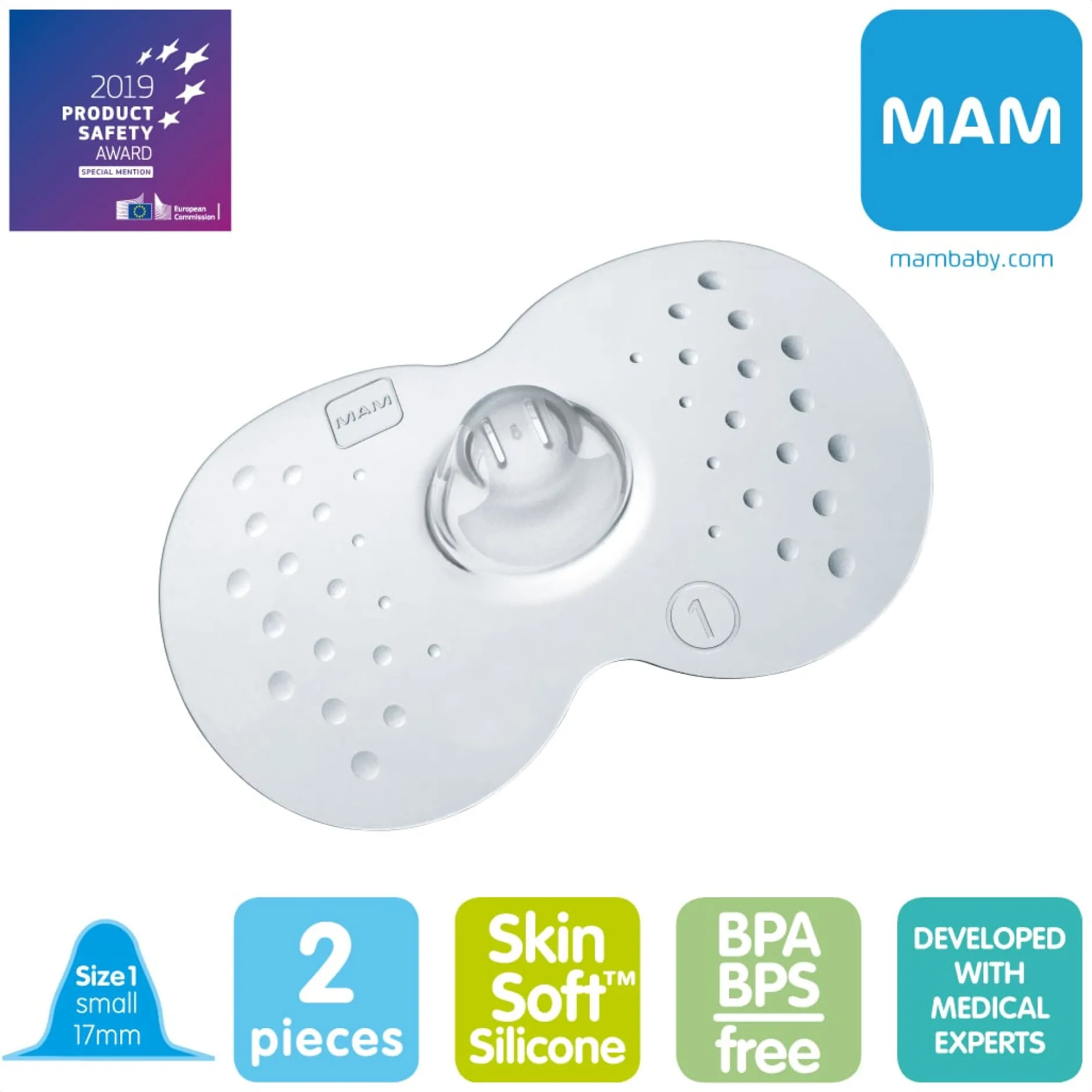 MAM Nipple Shields Amningsnappar Small 2 st
