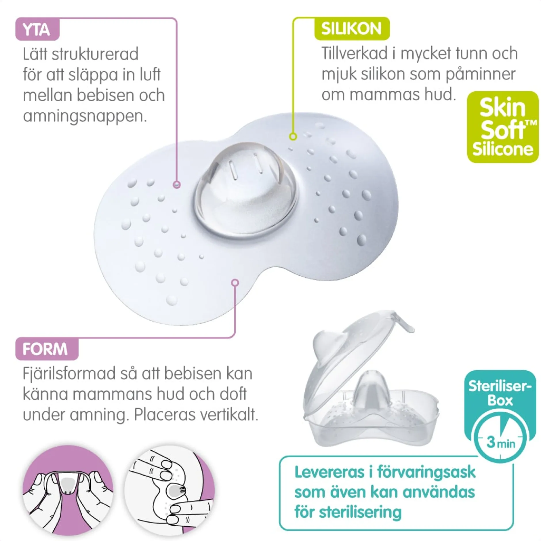 MAM Nipple Shields Amningsnappar Small 2 st