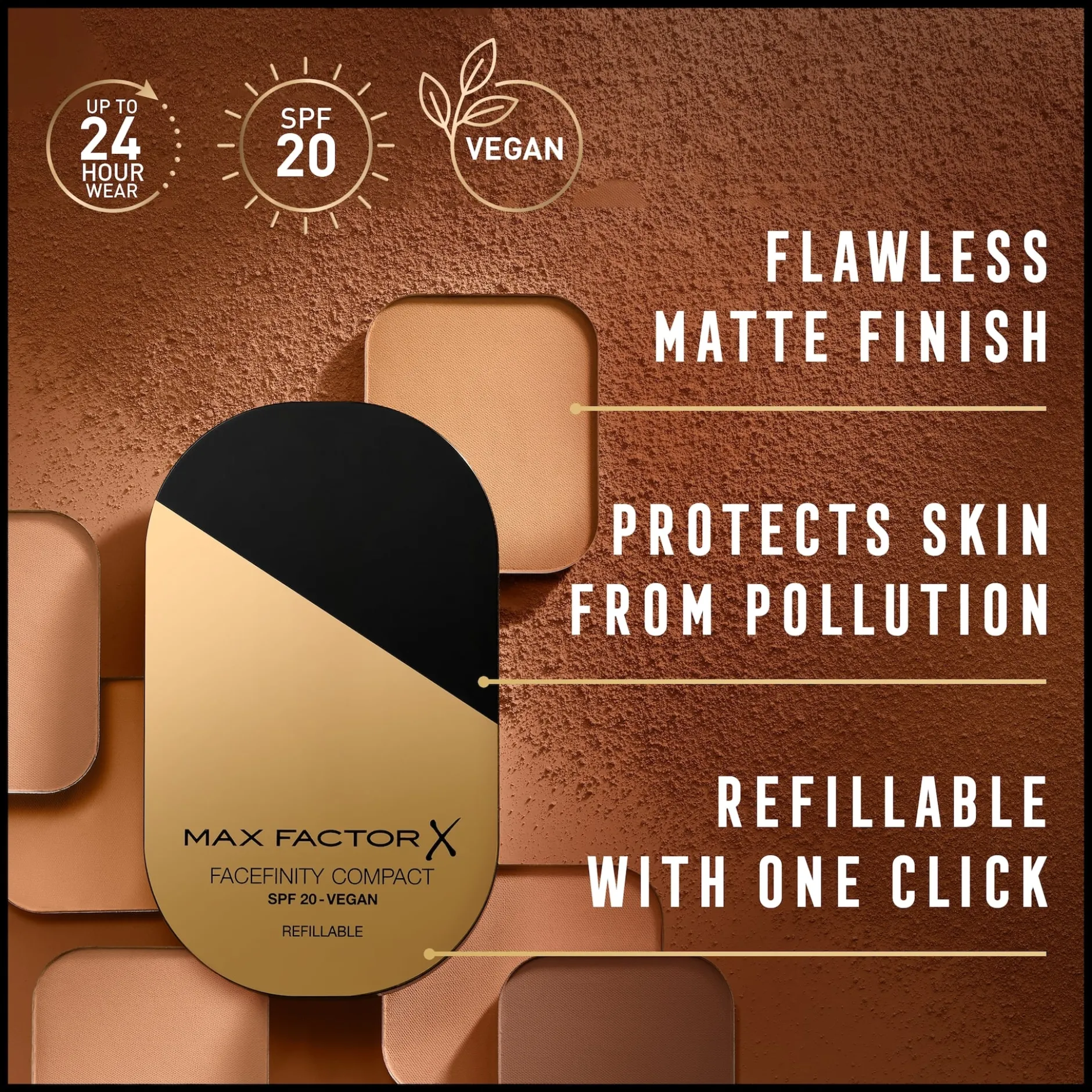 Max Factor Facefinity Refillable Compact Foundation 003 Natural Rose 10g