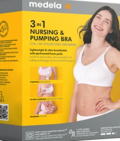 Medela 3-i-1 Amnings & Pumpnings-BH Vit Stl XL 1 st