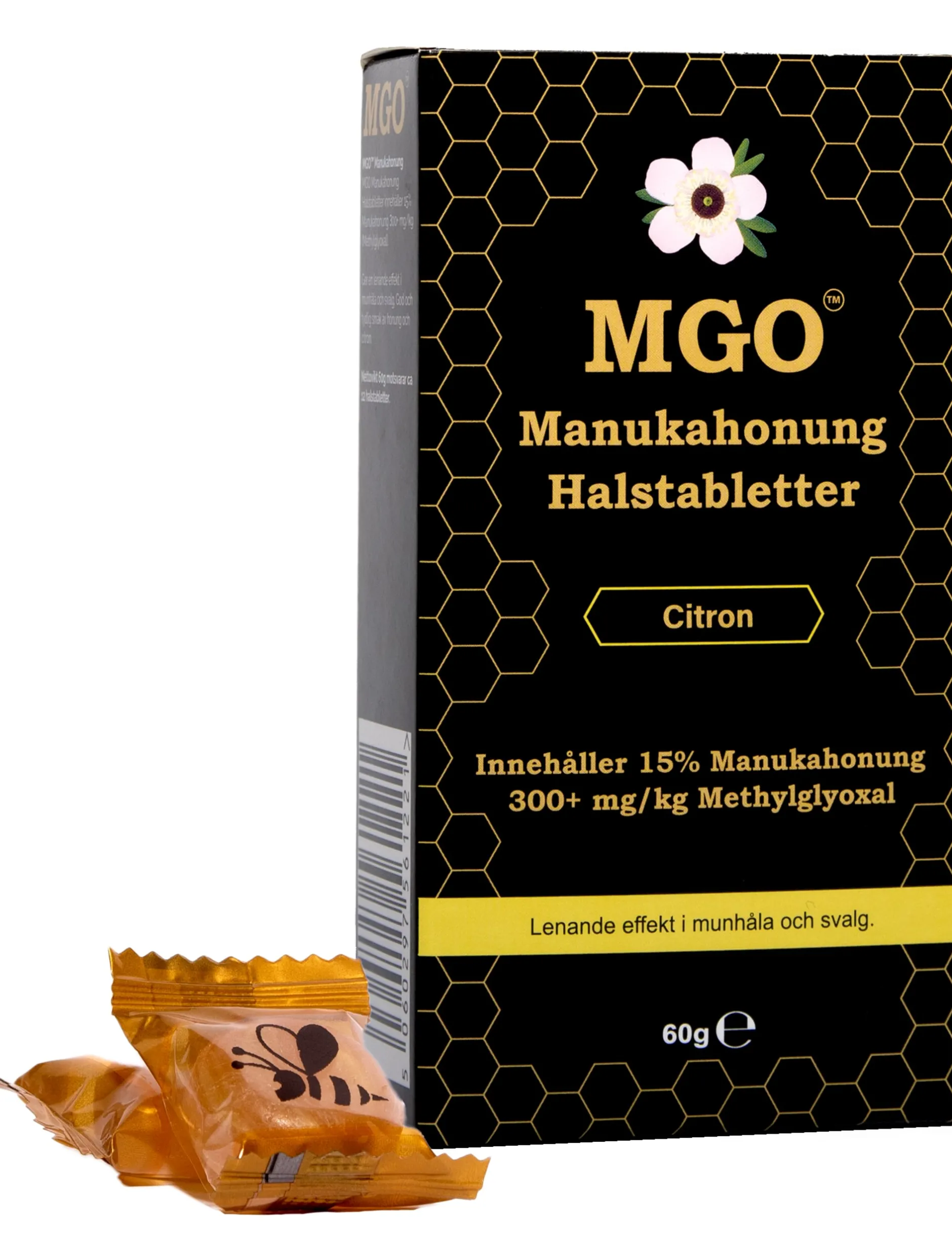 MGO Manukahonung Halstabletter Citron 300+ 60g
