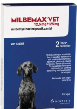 Milbemax Vet. tuggtablett 12,5 mg/125 mg, 2 st