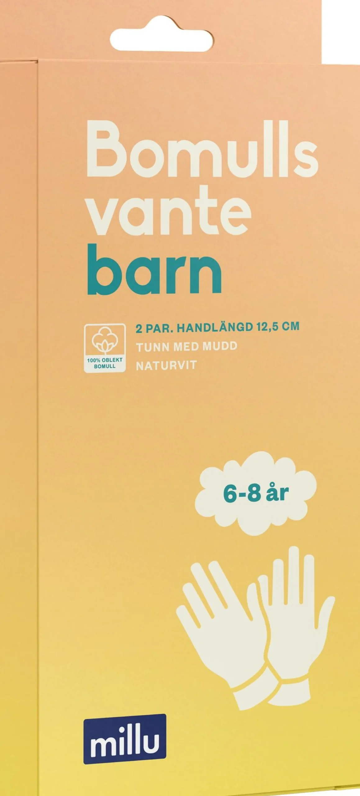 Millu Bomullsvante Barn 6-8 år 2 par