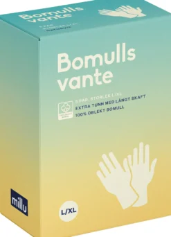 Millu Bomullsvante Extra Tunn 30 cm L/XL 5 par