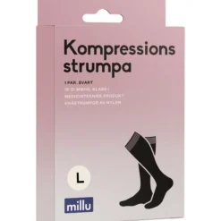 Millu Kompressionsstrumpa Nylon Svart L