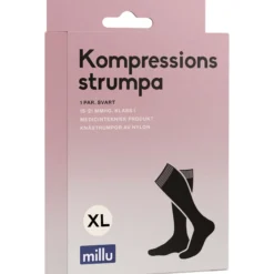 Millu Kompressionsstrumpa Nylon Svart XL