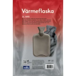 Millu Värmeflaska & Fleece Grå 2L