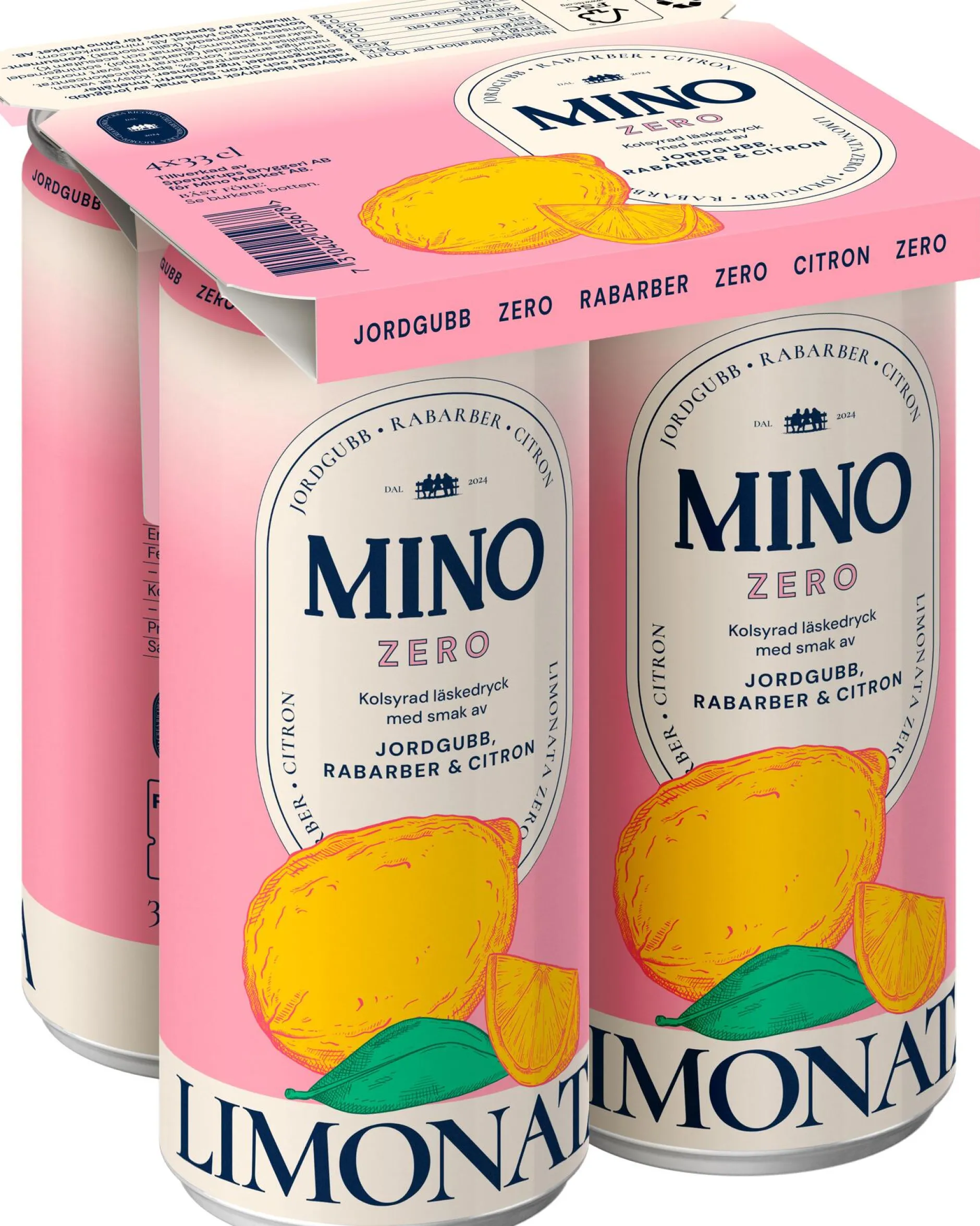 Mino Jordgubb Rabarber 4-pack