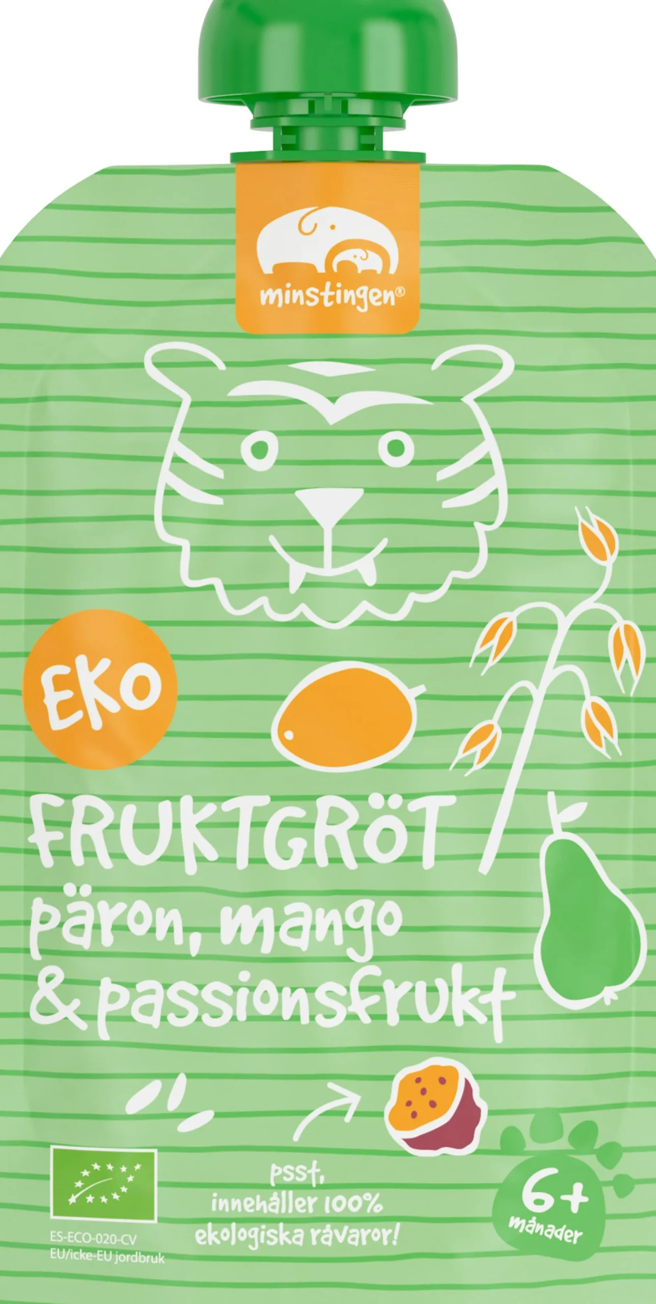 Minstingen Fruktgröt päron, mango & passionsfrukt 120 g