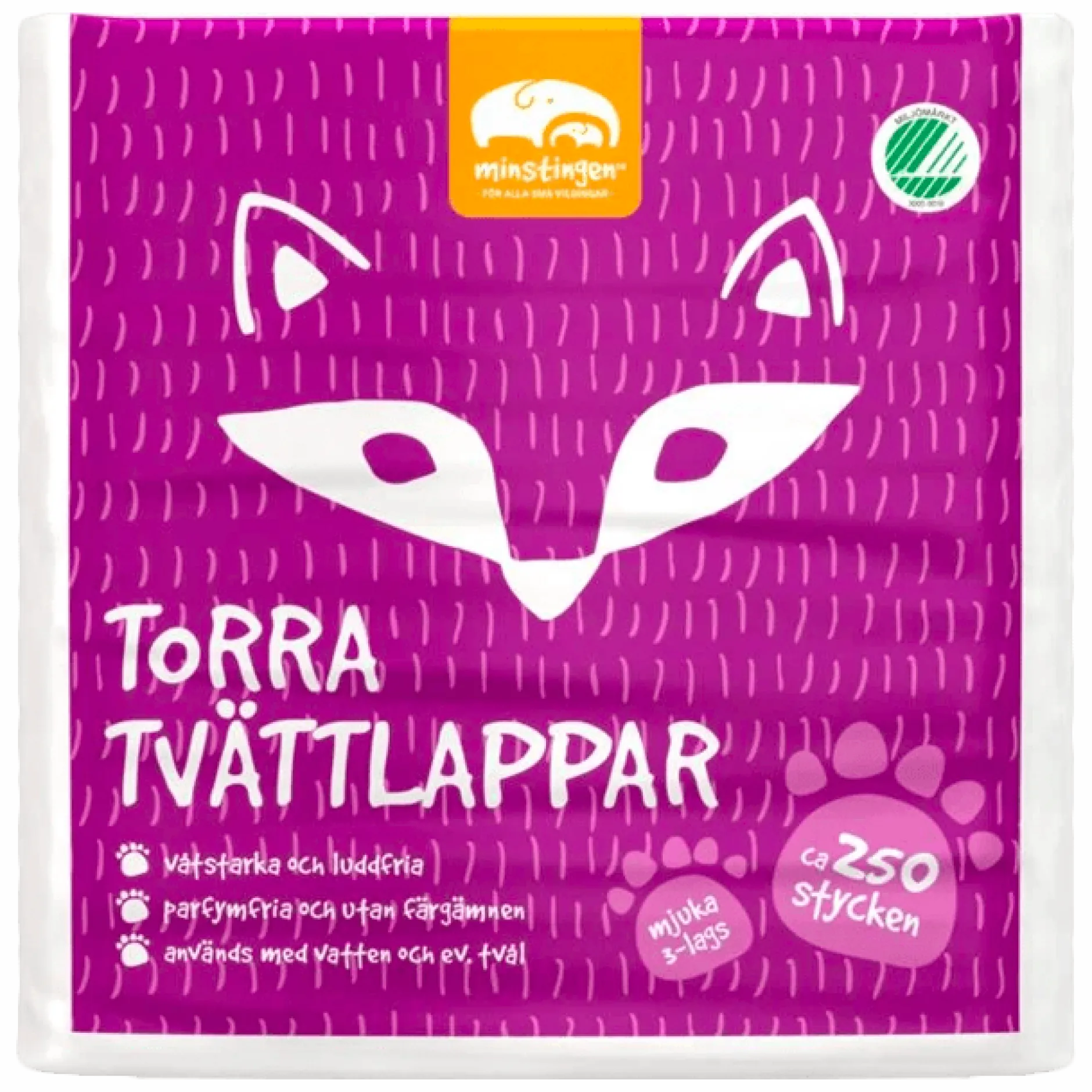 Minstingen Tvättlapp 3-lagers 250 st