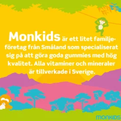 Monkids C-vitamin + Zink Barn Fruktsmak 60 tuggtabletter