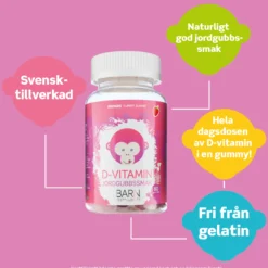 Monkids D-Vitamin Barn Jordgubb 60 tuggisar