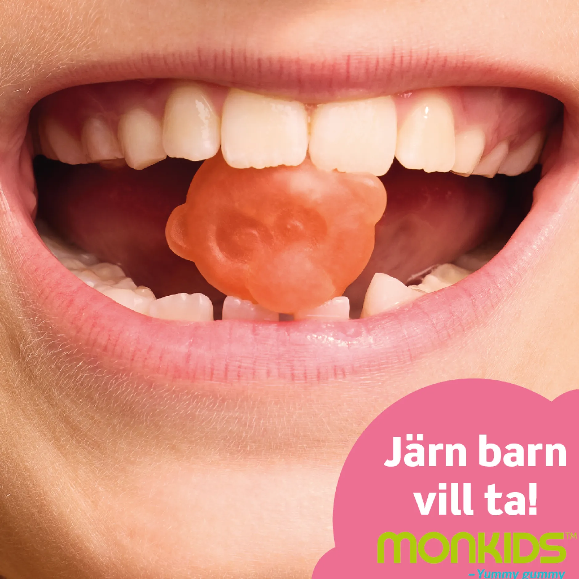 Monkids Järn Barn Persika 30 tuggtabletter