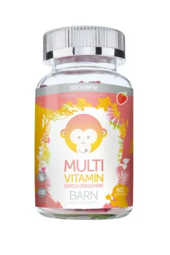 Monkids Multivitamin Sockerfri Barn Jordgubb 60 tuggtabletter