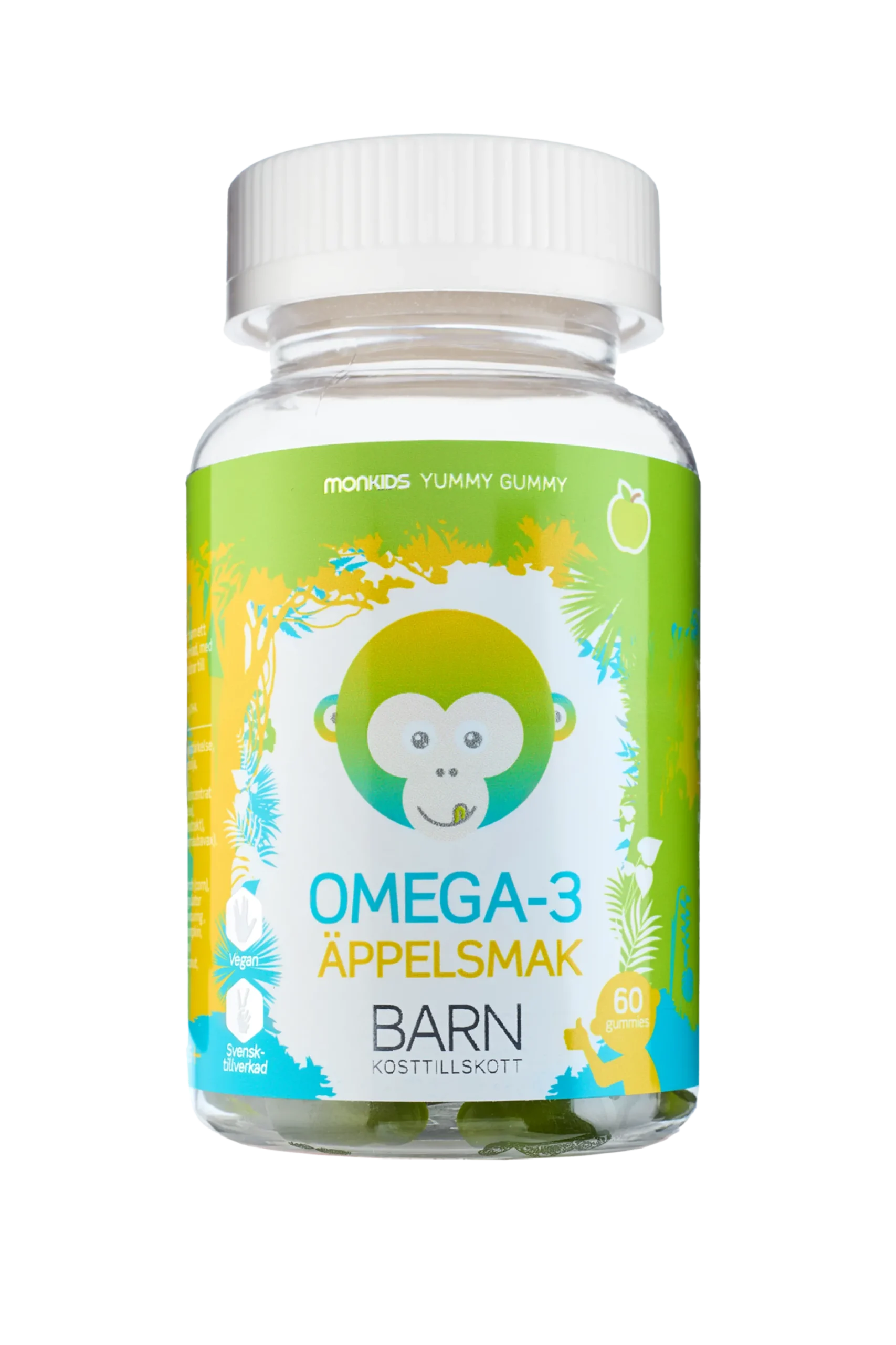 Monkids Omega-3 Barn Äpple 60 tuggisar