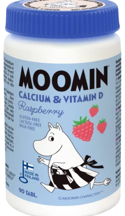 Moomin Kalcium & Vitamin D Hallon 90 Tabletter