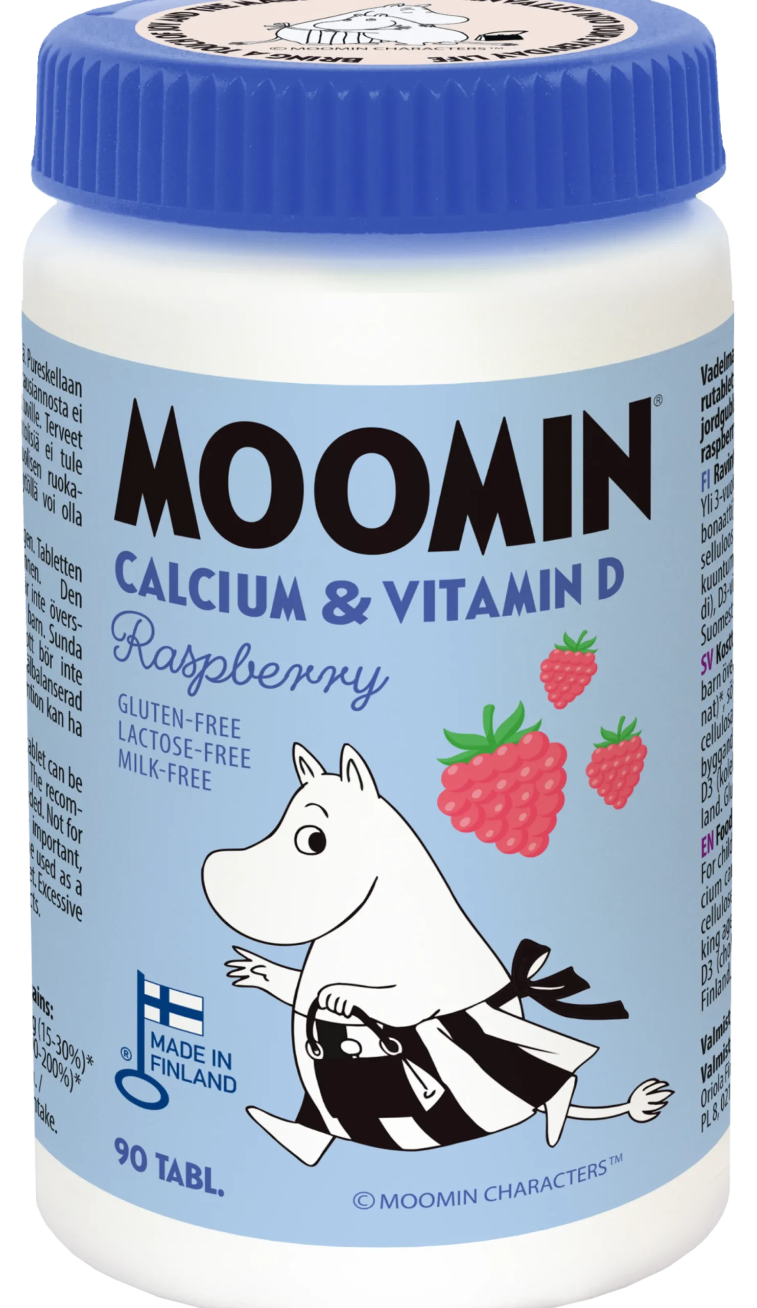 Moomin Kalcium & Vitamin D Hallon 90 Tabletter