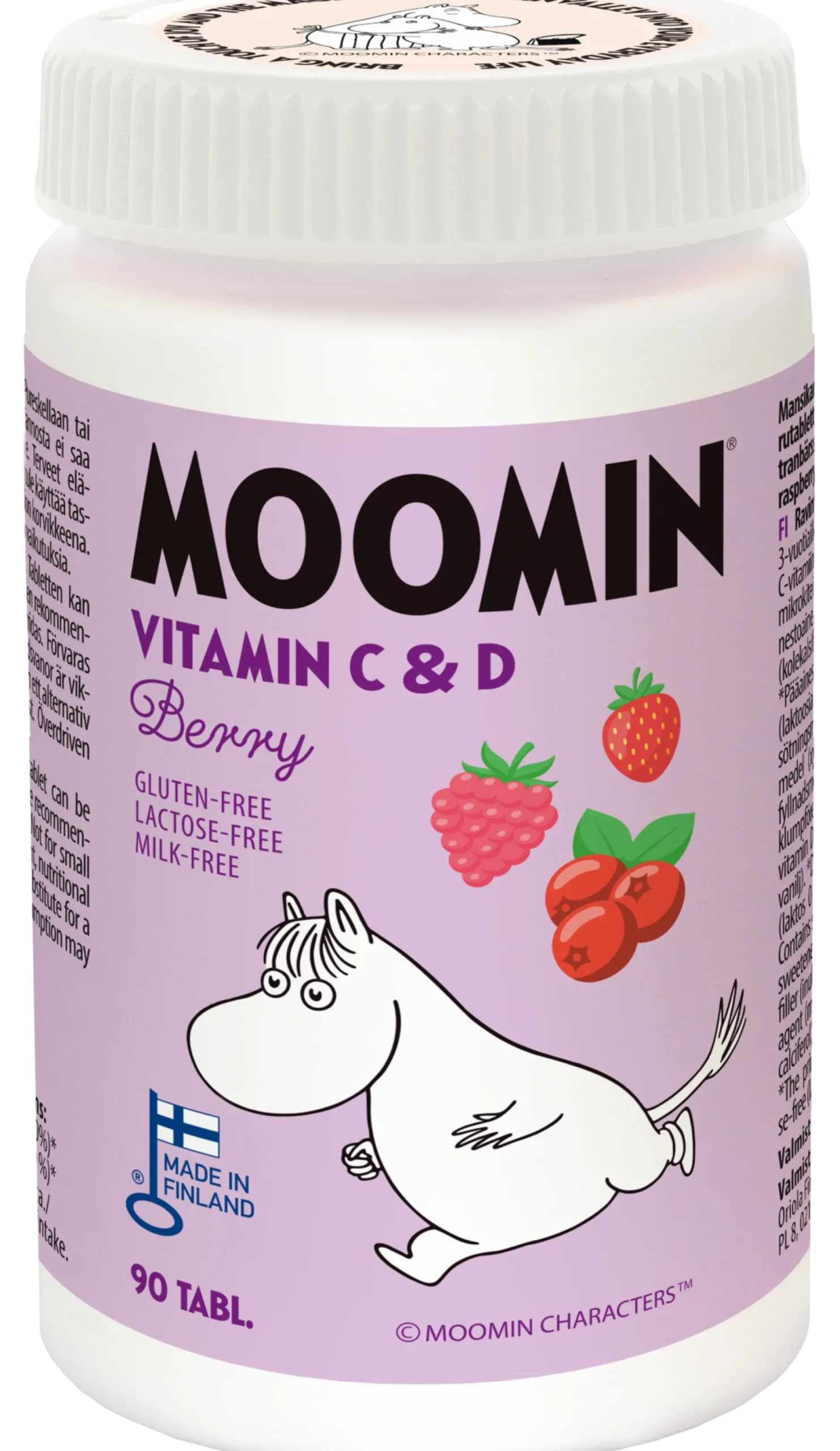 Moomin Vitamin C & D Röda Bär 90 Tabletter