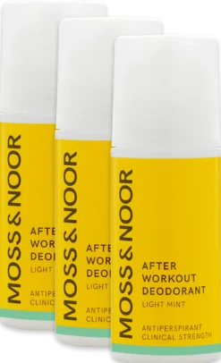 Moss & Noor After Workout Deodorant Light Mint 3-pack